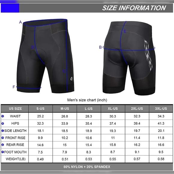 NWT SKYSPER Bike Shorts Men 4D Padded Cycling Shorts Half Bike Pants Biking MTB - Picture 9 of 9